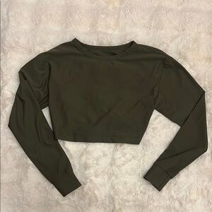 Five Dancewear Olive Green Long Sleeve Crop Top
